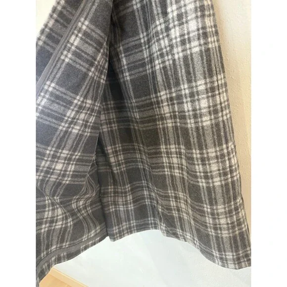 Vtg Vintage Field Gear Wool Plaid White Gray Maxi Long Wrap Skirt Women’s 10 - Picture 3 of 4